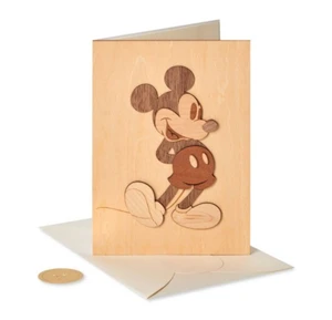 Wood Mickey Birthday Card