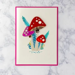 Iridescent Mushrooms Blank Card