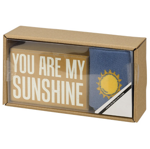 Sunshine Wooden Box Sign and Socks Gift Set Sunshine Wooden Box Sign and Socks Gift Set