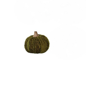Textured Green Cotton Pumpkin with Wood Stem Textured Green Cotton Pumpkin with Wood Stem