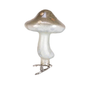 Small Gold Mushroom Clip-On Glass Ornament Small Gold Mushroom Clip-On Glass Ornament