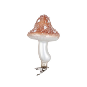 Medium Red Mushroom Clip-On Glass Ornament Medium Red Mushroom Clip-On Glass Ornament