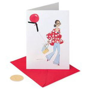 Girl Balloon Birthday Card Girl Balloon Birthday Card