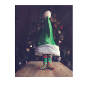 Green Santa hat with Feet Boxed Cards