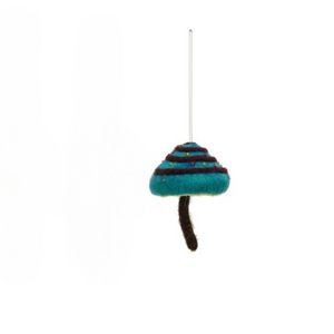 Blue Mushroom with Brown Swirl Felt Ornament Blue Mushroom with Brown Swirl Felt Ornament