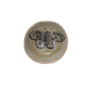 Round Stoneware Butterfly Dish Round Stoneware Butterfly Dish