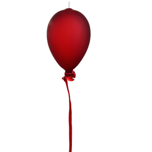 6" Red Balloon with Velvet Ribbon Ornament