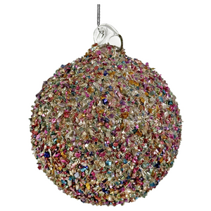 Ball with Multi Color Glitter Ornament