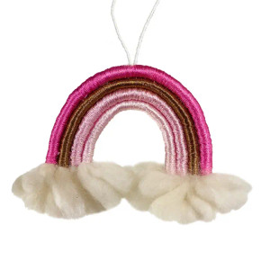 Rainbow Wrap pink copper Ornament