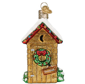 Holiday Outhouse Glass Ornament Holiday Outhouse Glass Ornament