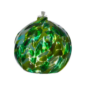 6in Nature's Whimsy Meadow Green Oil Lamp
