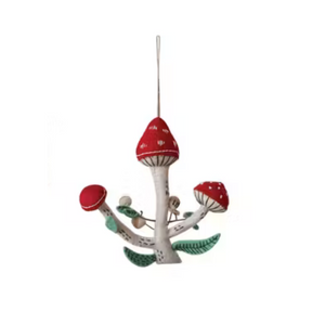 Red Wool Felt Mushroom Ornament Red Wool Felt Mushroom Ornament