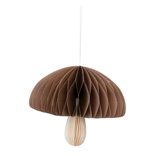 Brown Paper Honeycomb Mushroom Ornament