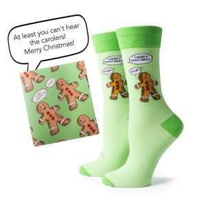 Green Gingerbread Holiday Card Sock Set Green Gingerbread Holiday Card Sock Set
