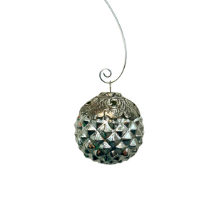 Silver Spikey Pattern Glass Ornament Silver Spikey Pattern Glass Ornament