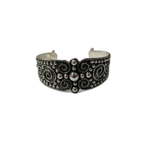 Thick Cuff with Swirls Silver Bracelet Thick Cuff with Swirls Silver Bracelet