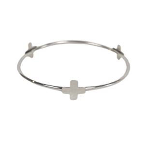 Silver Bangle with Cross Bracelet Silver Bangle with Cross Bracelet
