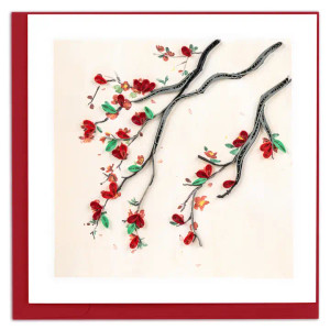 Red Flower Branch Greeting Card