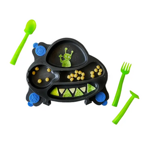 UFO Suction Plate w/ Training Utensils UFO Suction Plate w/ Training Utensils