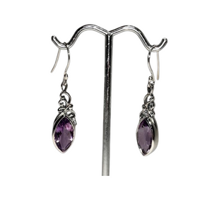 Amethyst Marquis Silver Earrings Amethyst Marquis Silver Earrings