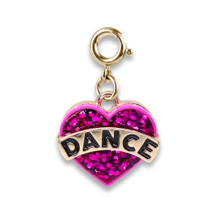 Gold Glitter Dance Heart Charm Gold Glitter Dance Heart Charm
