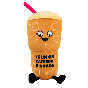 "I Run on Caffeine and Chaos" Iced Coffee Plushie