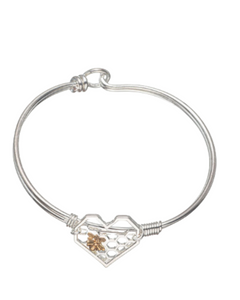 Bangle Bracelet Heart Shaped Honeycomb and Bee Bangle Bracelet Heart Shaped Honeycomb and Bee