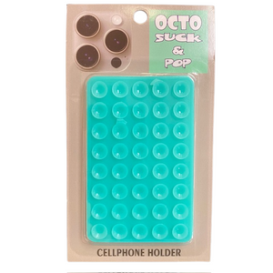 Octo Suck and Pop Cellphone Holder - Teal Octo Suck and Pop Cellphone Holder - Teal