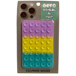 Octo Suck and Pop Cellphone Holder - Tri-Color