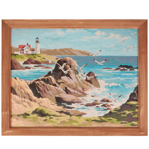 Seaside Lighthouse Wall Painting