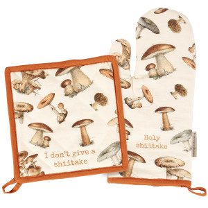 Shiitake Kitchen Mitt Holder Set