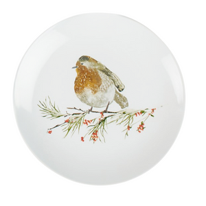 Winter Bird Branch Plate - Robin Winter Bird Branch Plate - Robin