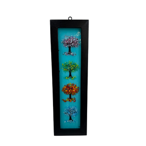 Fused Glass Framed Window Hanging - Seasonal Trees