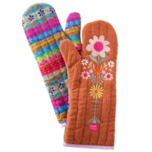 Rust Flower Oven Mitt