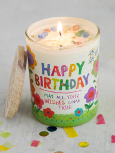 Happy Birthday Gemstone Candle
