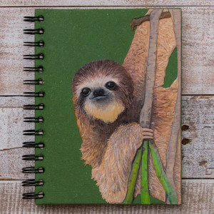Large Green Three Toed Sloth Notebook Large Green Three Toed Sloth Notebook