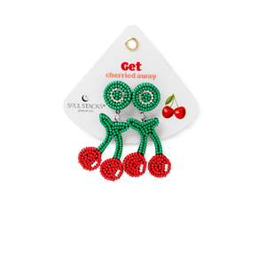 Beaded Cherry Earrings