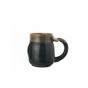Black Stoneware Mug with Whale Tail Handle Black Stoneware Mug with Whale Tail Handle