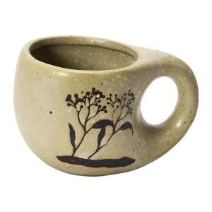 Neutral Glazed with Floral Image Mug Neutral Glazed with Floral Image Mug