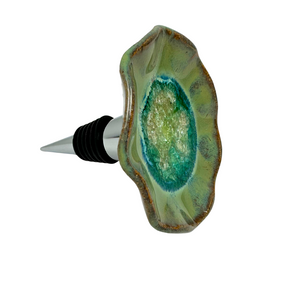 Green with Blue Wine Bottle Stopper Green with Blue Wine Bottle Stopper