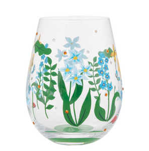 Floral Fields Stemless Wine Glass Floral Fields Stemless Wine Glass