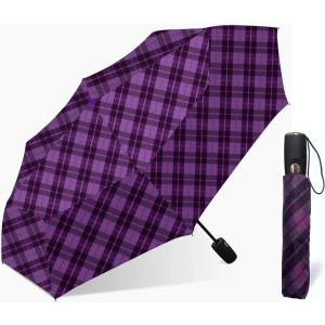 42in Weatherproof Mini Umbrella - Purple Tartan 42in Weatherproof Mini Umbrella - Purple Tartan