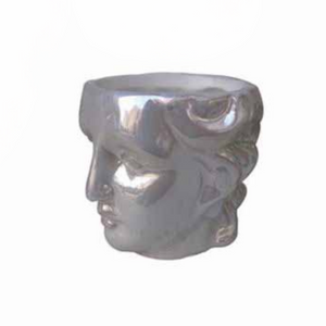 3" Silver Roman Head Planter 3" Silver Roman Head Planter