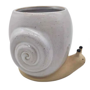 5" White Snail Planter