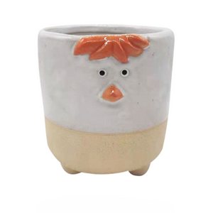 5" Animal Planter White Chicken