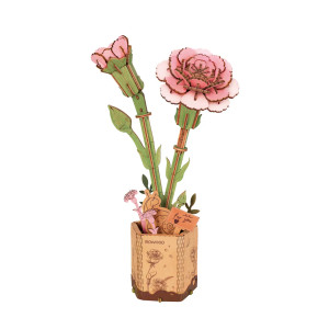 3D Flower Wood Puzzle: Pink Carnation 3D Flower Wood Puzzle: Pink Carnation