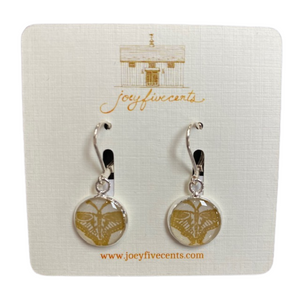 Dangle Hand stamped Brown Lady Fern Earrings