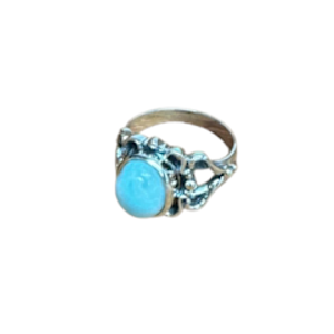 Larimar Oval Loops Silver Ring S9