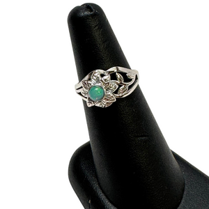Ethiopian Opal Flower Silver Ring S5 Ethiopian Opal Flower Silver Ring S5