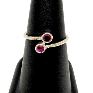 Ruby 2 Stone Small Silver Ring S9 Ruby 2 Stone Small Silver Ring S9